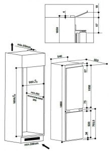 Dimensiuni Hotpoint BCB 7525 AA