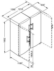 Liebherr SBSESF7212 dimensiuni