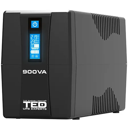 Ups 900VA/500W LCD TED Line cu stabilizator 2 iesiri schuko